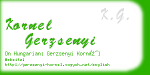 kornel gerzsenyi business card